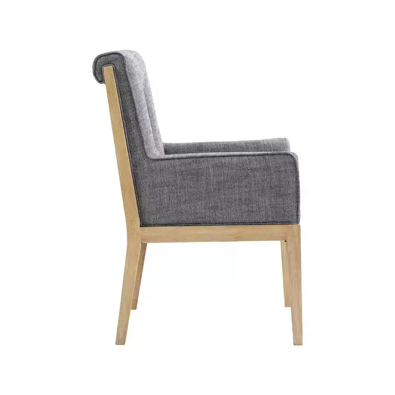Meridian Furniture,Gwendolyn Linen Textured Fabric Dining Arm Chair