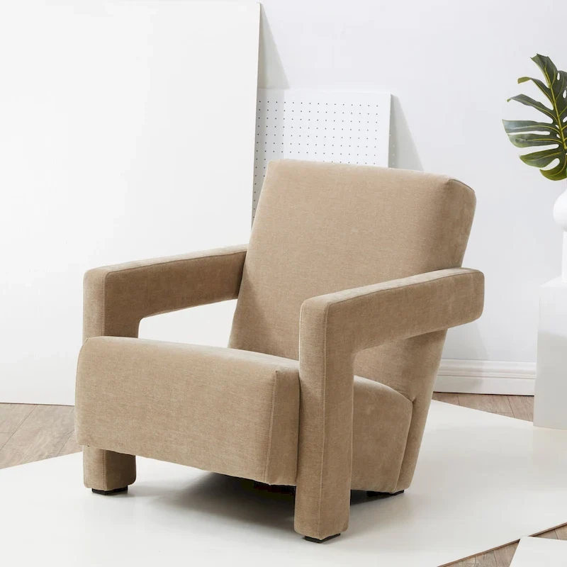 SAFAVIEH Couture Joffrette Modern Velvet Accent Chair - 27 In. W x 35 In. D x 30 In. H - 27Wx35Dx30H