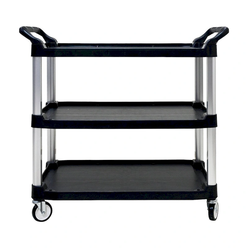 3 Layer Thickened Plastic Mobile Kitchen Cart with Metal Frame