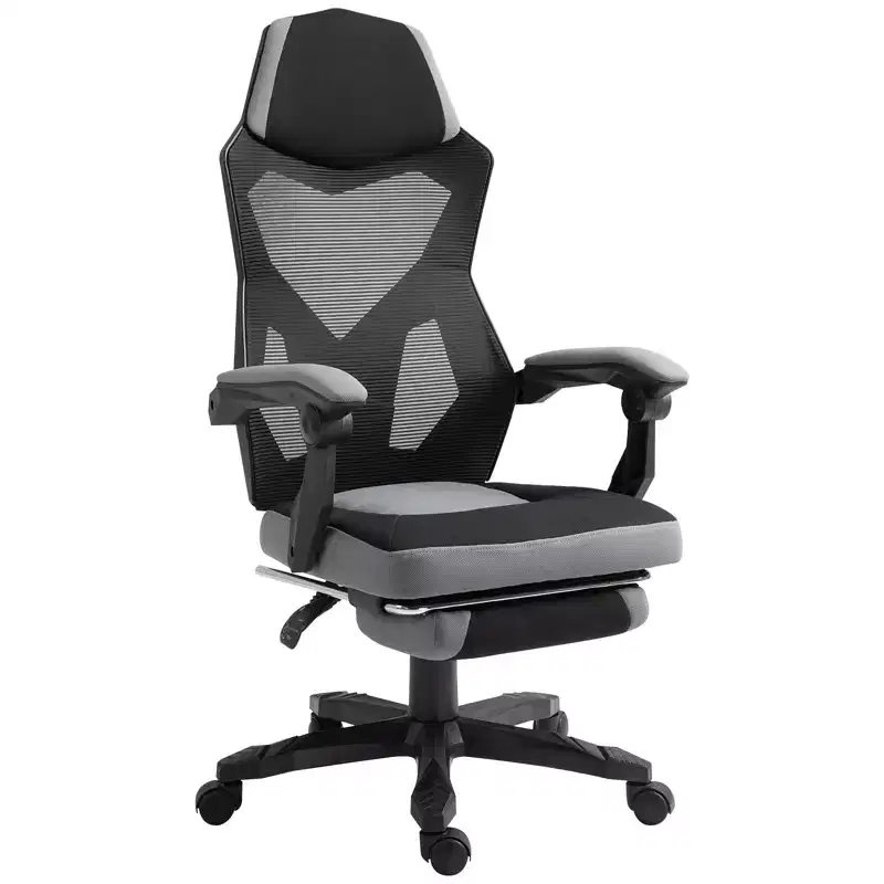 Home Office Chair Adjustable Height Recliner with Retractable Footrest
