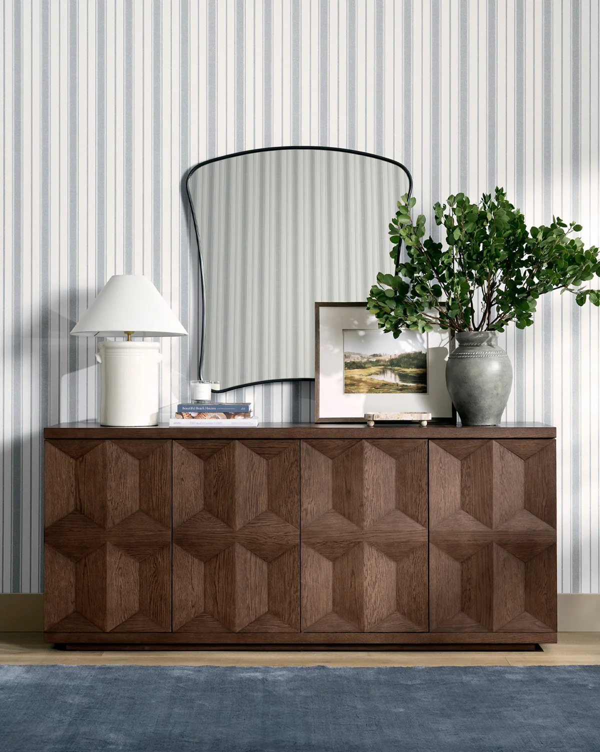 Modern Wood Sideboard with Storage & Clean Lines for Living Room