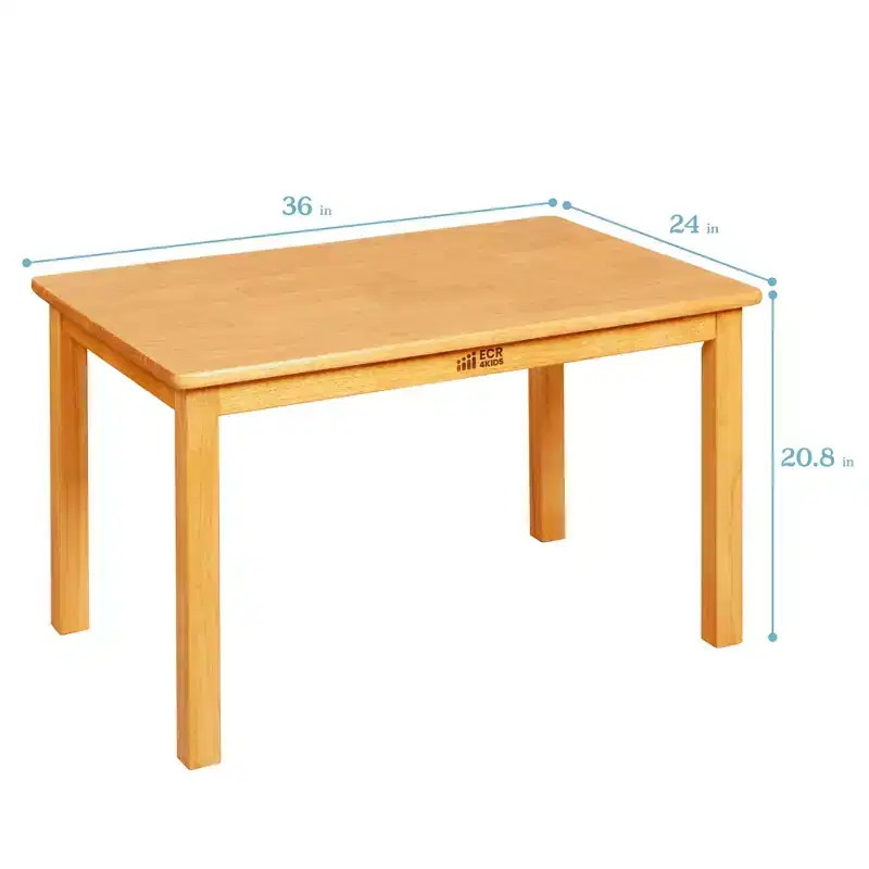 24in Square Hardwood Table with 20in Legs and 10in Chairs 3-Piece