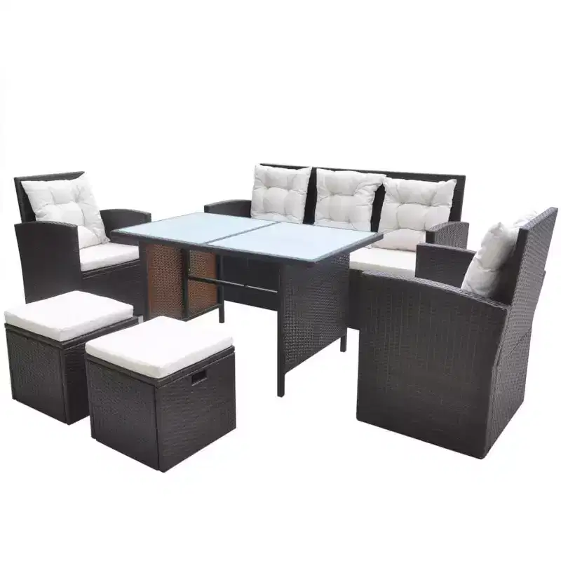 vidaXL Garden Table And Chair Powder-Coated Steel Large