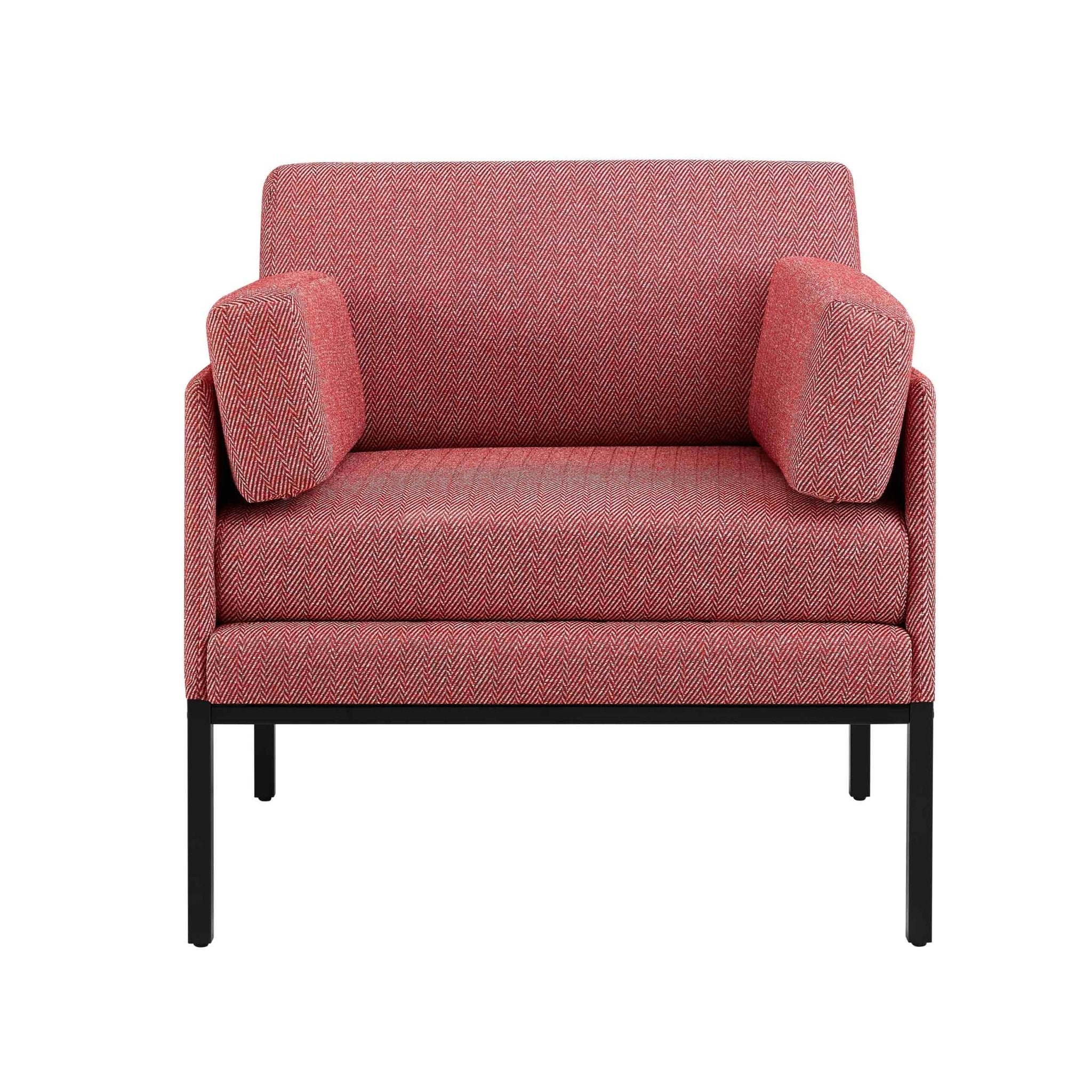 Modern Berry Chevron Woven Accent Chair with Bold Pattern for Living Room