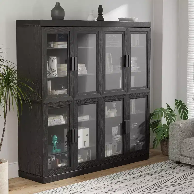 PexFix Wood Grain Storage Cabinet Bookshelf for Living Room Office Bedroom