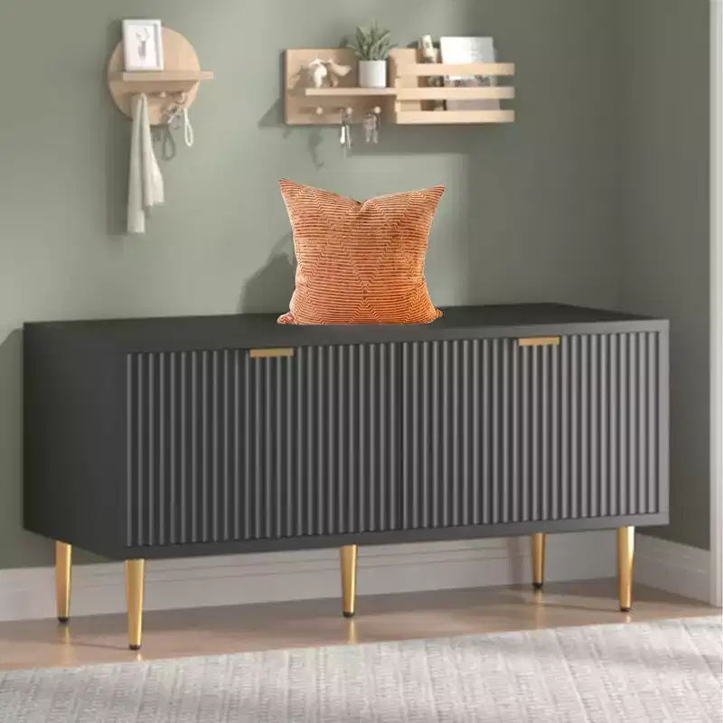 Shoe Storage Bench, 42 Wooden Storage Chest, Loads 300 lb, Easy Assembly, Storage Ottoman Bench for Entryway Bedroom Living Room