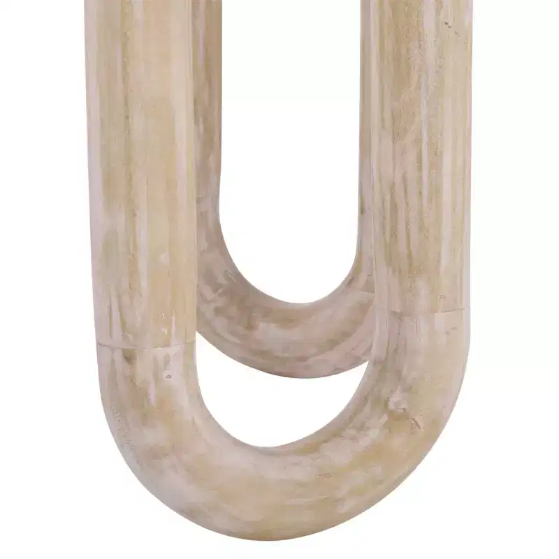 Round Mango Wood Accent Table, Natural Wash Finish, 22