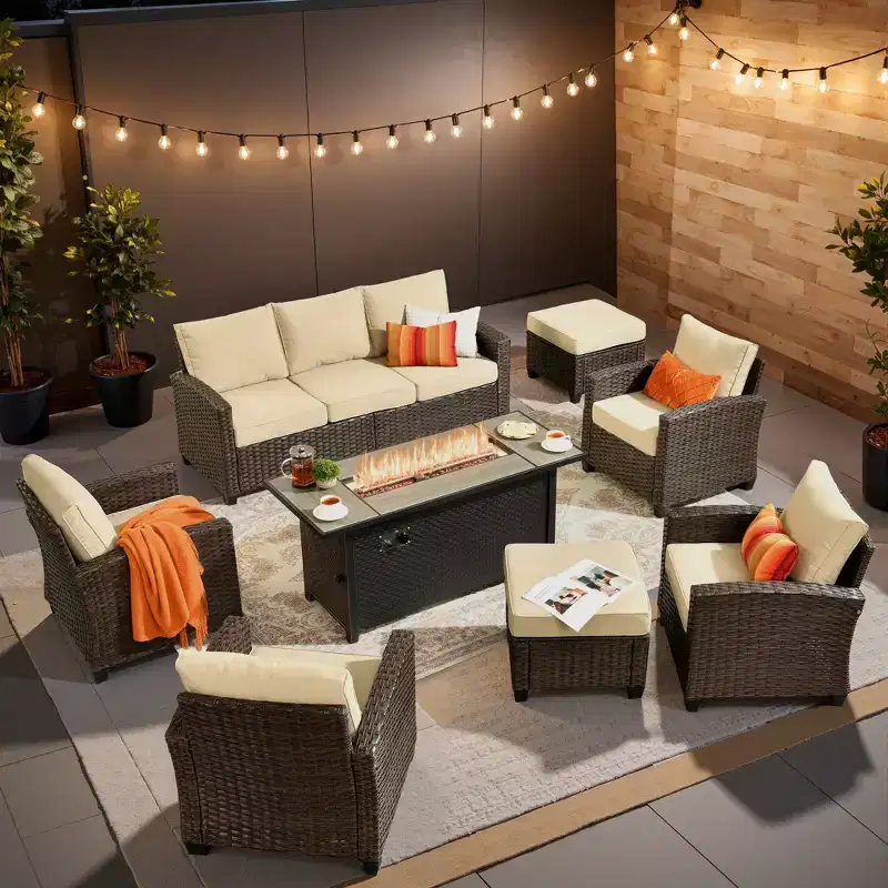 HOMLUX Patio Furniture Set 8 Pieces Outdoor Conversation Sets