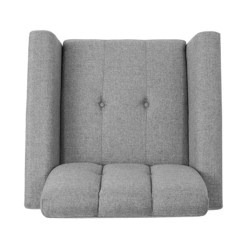 Mid-Century Fabric Button Tufted Club Chair with Channel Stitching
