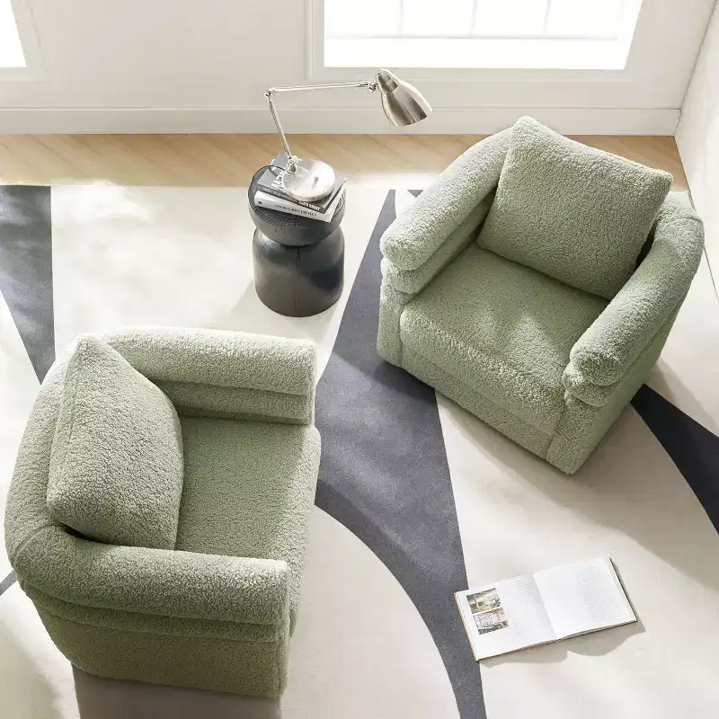 Modern Swivel Chair with Two Pillows