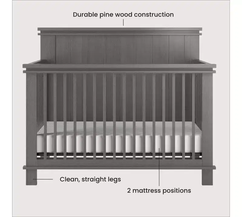 Child Craft Denman Crib, Dresser and Chest Nursery Set, 3-Piece, Includes 4-in-1 Convertible Crib, Dresser and Chest