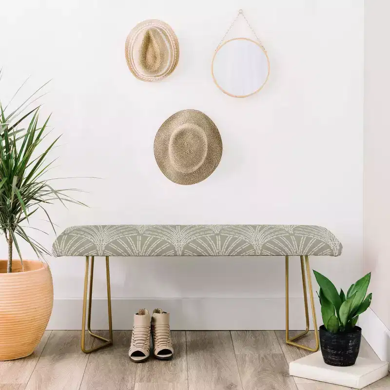 Iveta Abolina Scallop Fan Sage Bench - Deny Designs