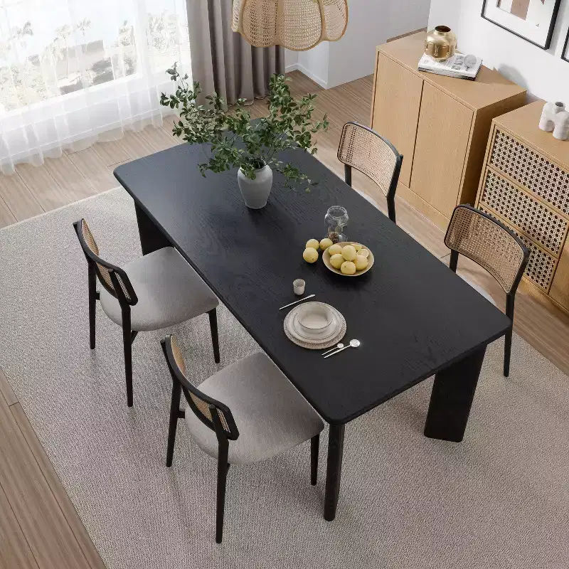 PexFix Solid Wood Farmhouse Dining Table Square Wood Top for Modern Dining Rooms & Family Gatherings