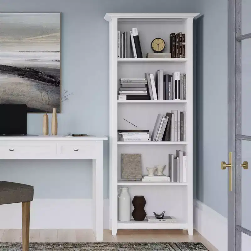 5-Shelf Bookcase, Lacquered Pine