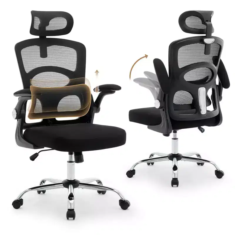 Ergonomic High-Back Mesh Office Chair with Headrest and Lumbar Support