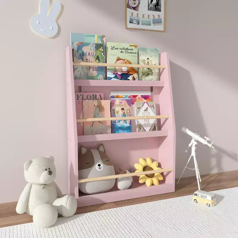3-Tier Kids Bookshelf – Pink