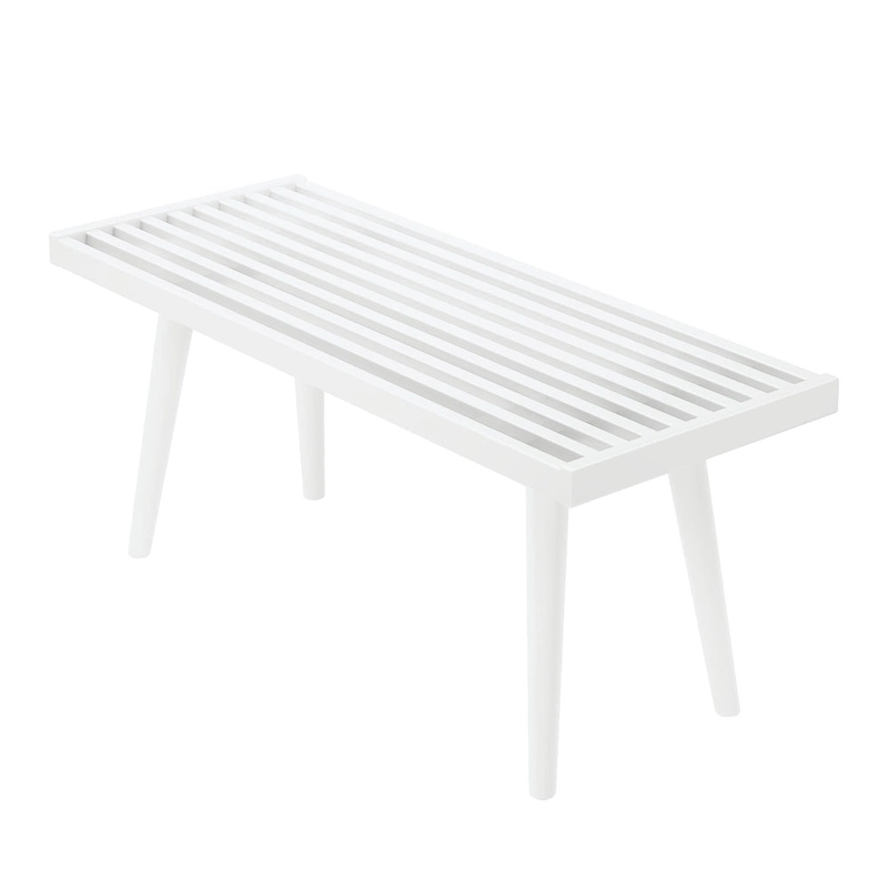 Plank and Beam Mid Century Single Wood Entryway Bench - 41.3 L x 16.5 W x 17.5 H