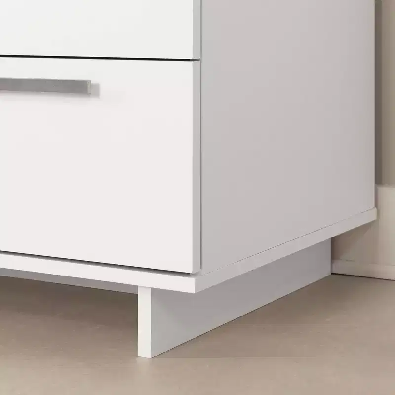 South Shore Cavalleri 6 Drawer Double Dresser Pure White: Anti-Tip Hardware, Laminated Finish, Particle Board, 51.25" Width