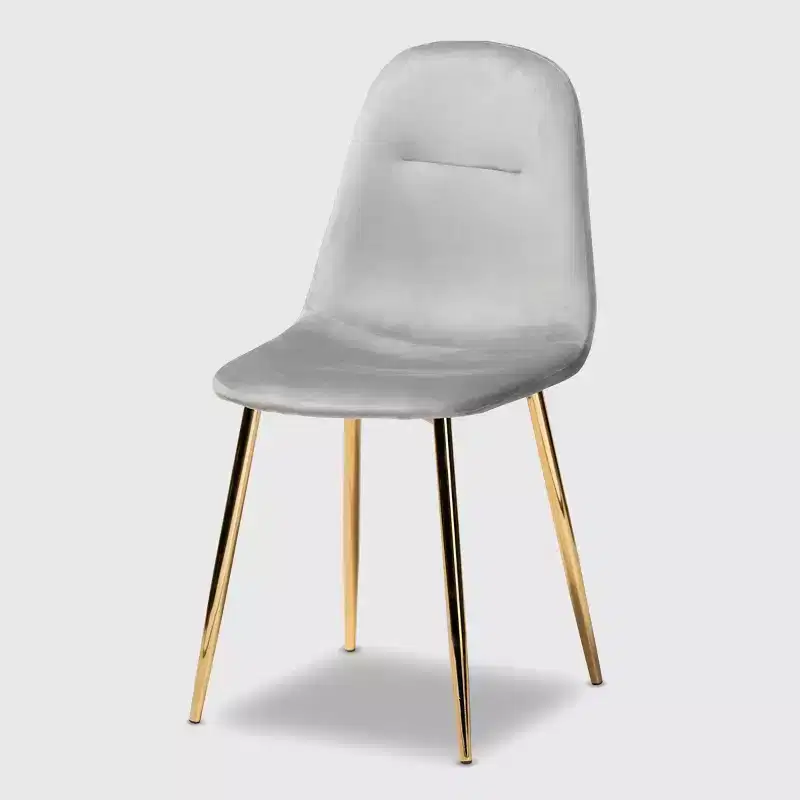 Set of 4 Elyse Velvet Upholstered Metal Dining Chairs - Baxton Studio