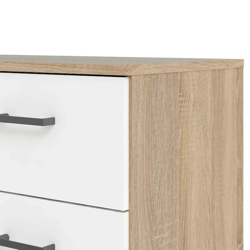 8-Drawer Double Dresser – Oak and White