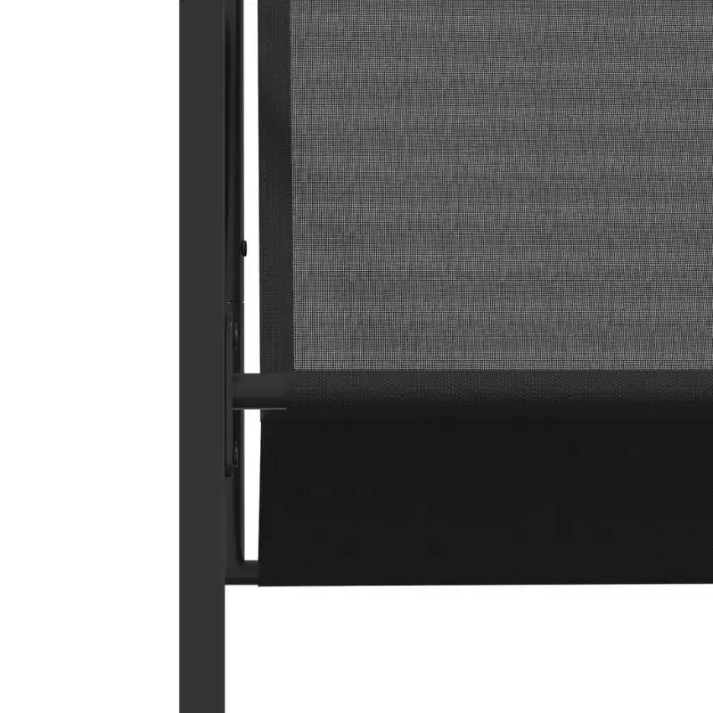 vidaXL Patio Chairs 4 pcs Black Steel and Textilene