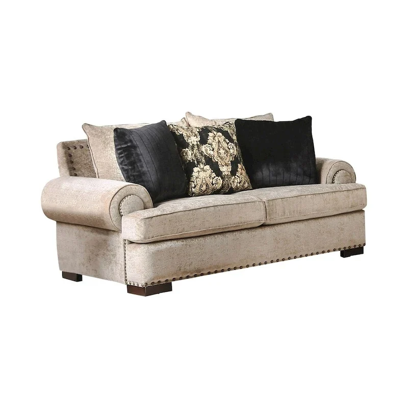 Furniture of America Jula Traditional Linen 2-piece Sofa Set
