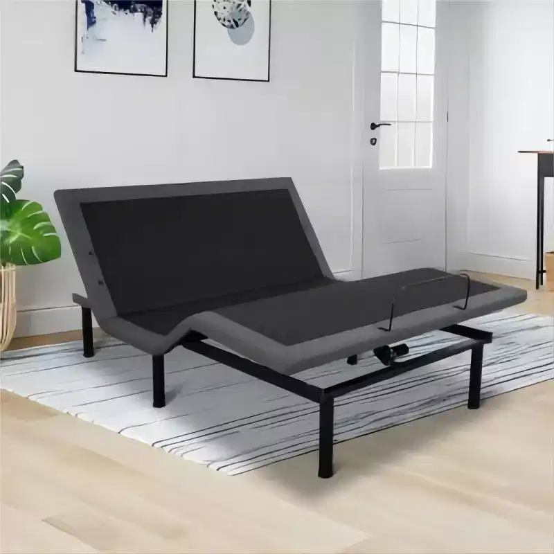 Zero-Gap Adjustable Bed Frame with Wireless Remote & Massage, Easy Assembly, Adjustable Head & Foot, USB Ports