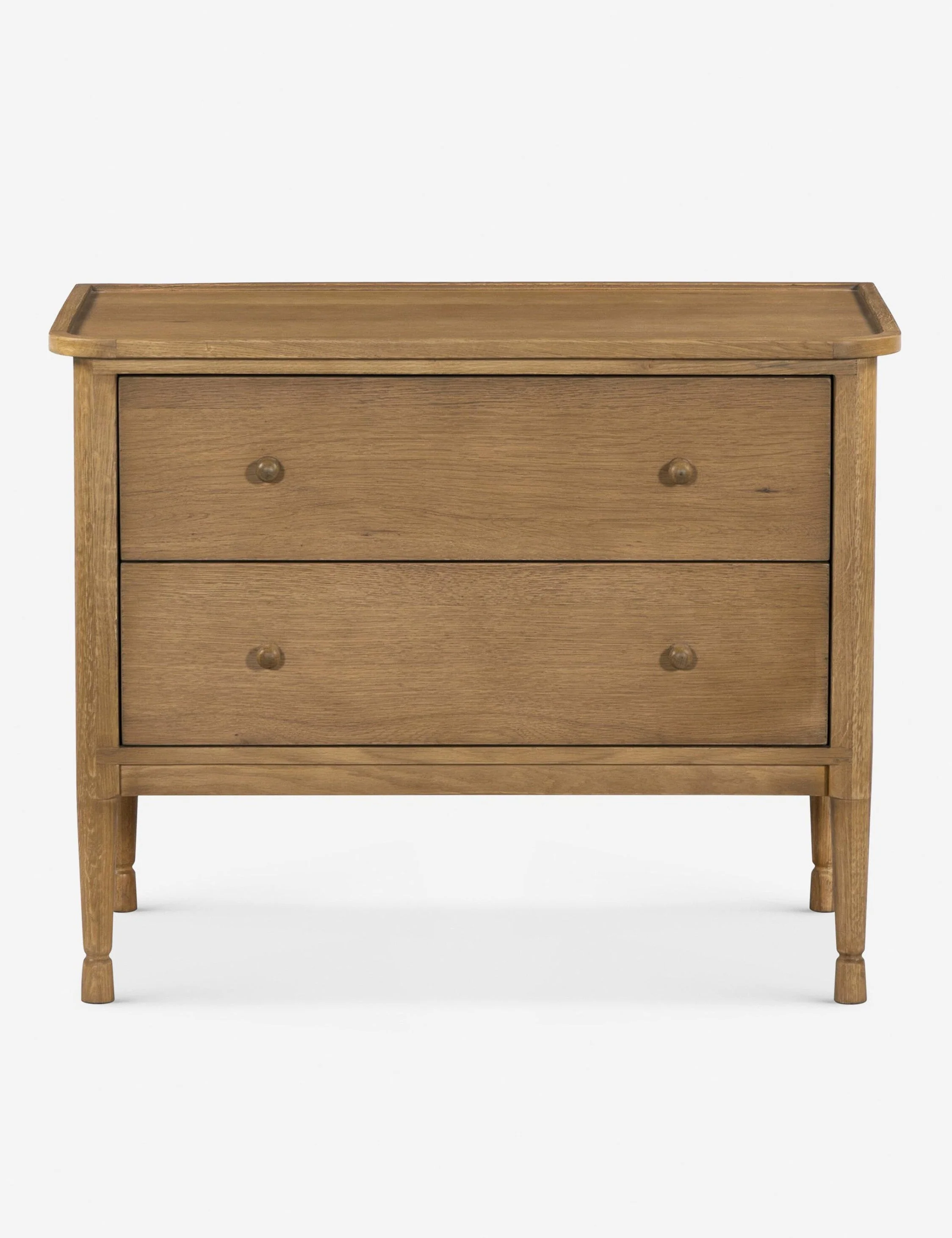Nightstand x Classic, Storage A wide frame and classic lines give this large nightstand a grounded, timeless feel. Two roomy drawers offer