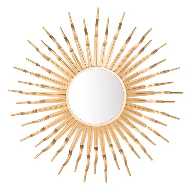 Sunburst Wall Mount Mirror, 11.61 Inch, Gold / Gunmetal
