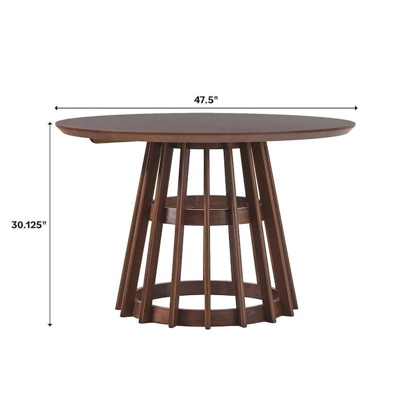 Middlebrook Designs 48 inch Round Slatted Wood Dining Table