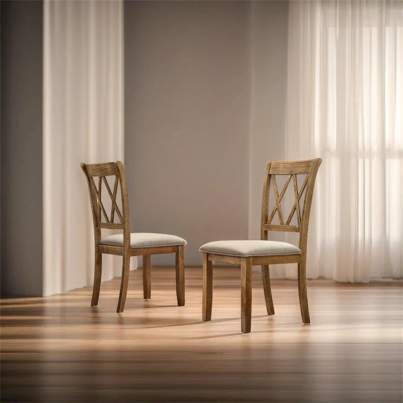 Fabric Upholstered Dining Chair Set of 2