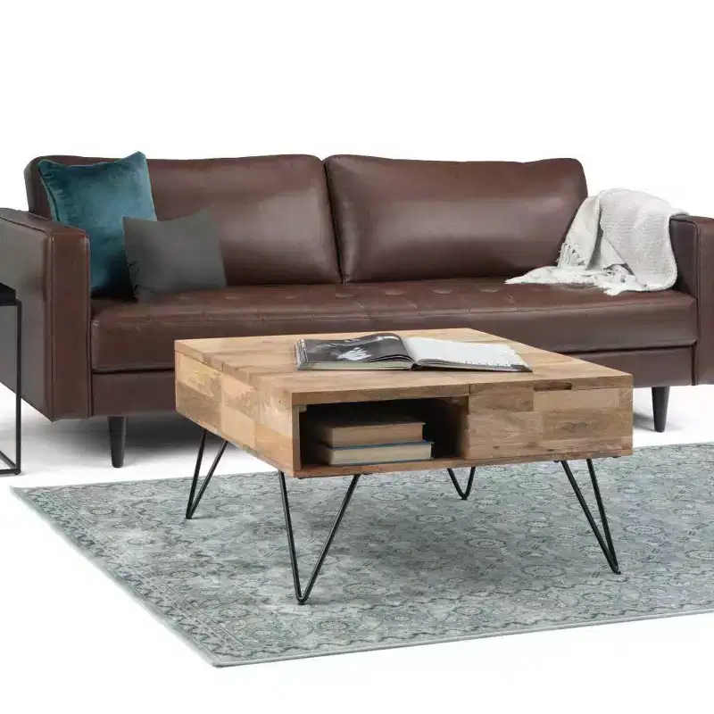 32" Moreno Lift Top Square Coffee Table Natural - WyndenHall