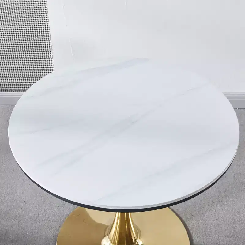 White Round Pedestal Coffee Table, Tulip Style