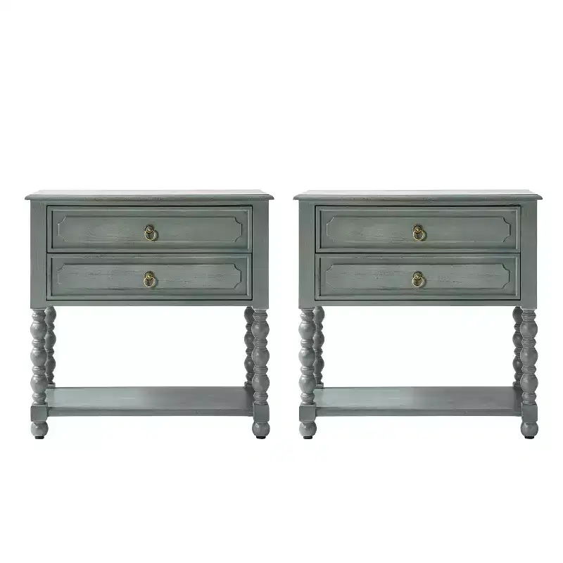 30 Tall 2-Drawer End Table with Built-in Charging Outlets