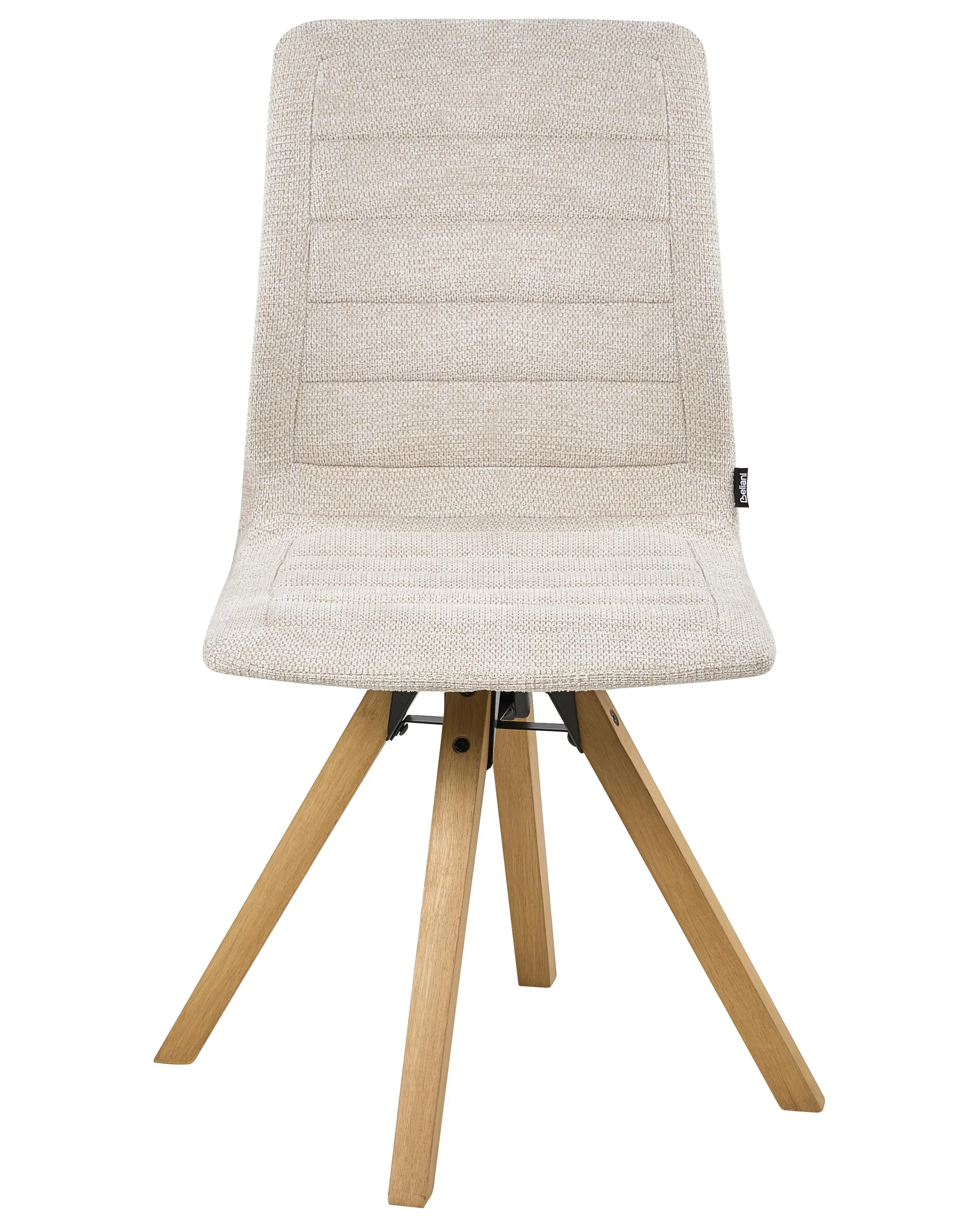 Set di 2 sedie da pranzo Tessuto Beige chiaro con braccioli