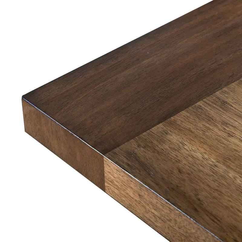 Rustic Brown 72 Inch Solid Wood Dining Table with Trestle Base, Seats 6
