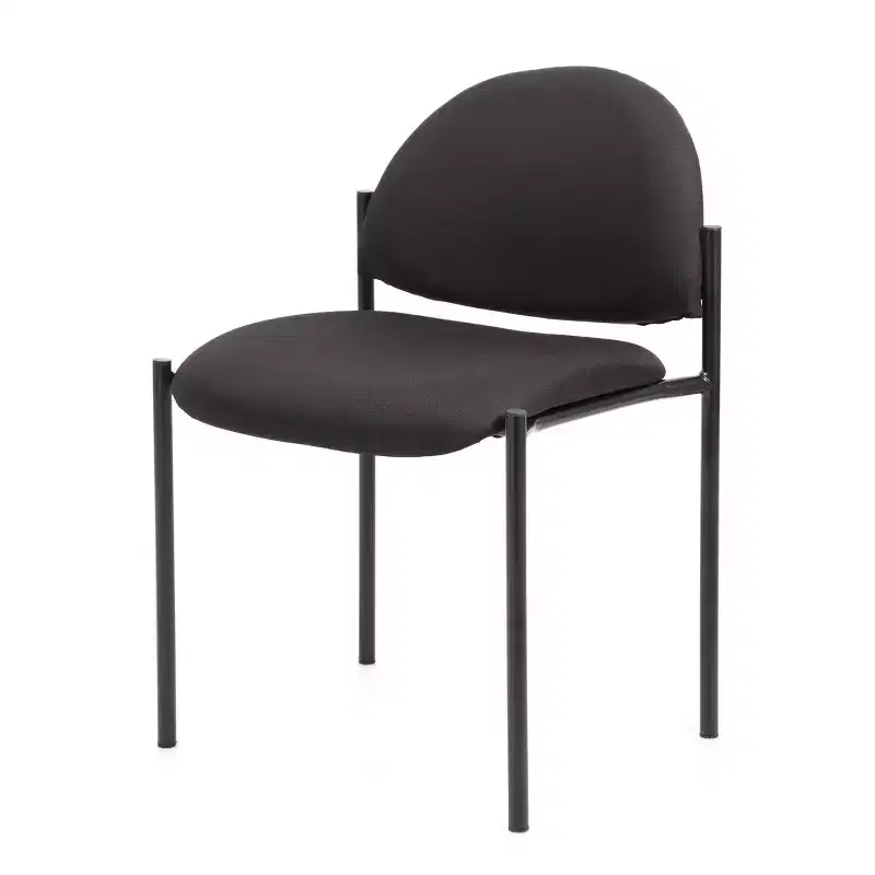 Armless Stacking Chair Black Vinyl