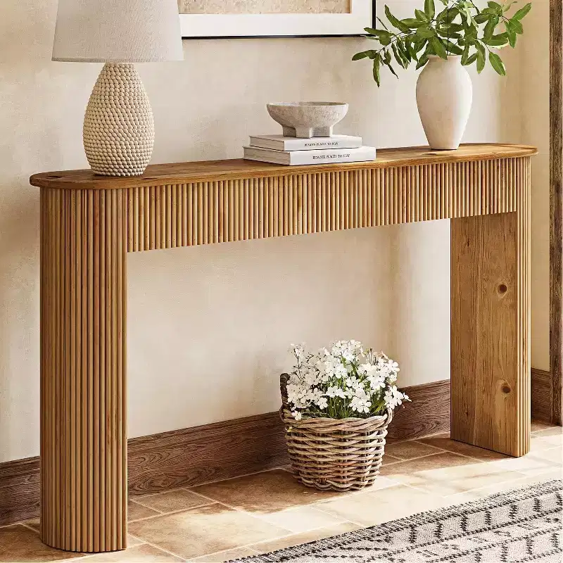 Solid Wood Console Table, 63 Long Entryway Table, Sofa Table Behind Couch for Living Room, Hallway, Entrance