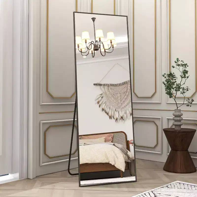 HOMLUX 64x21/58x18 Rectangular Leaning Floor Mirror Full Length Standing Mirror Bathroom