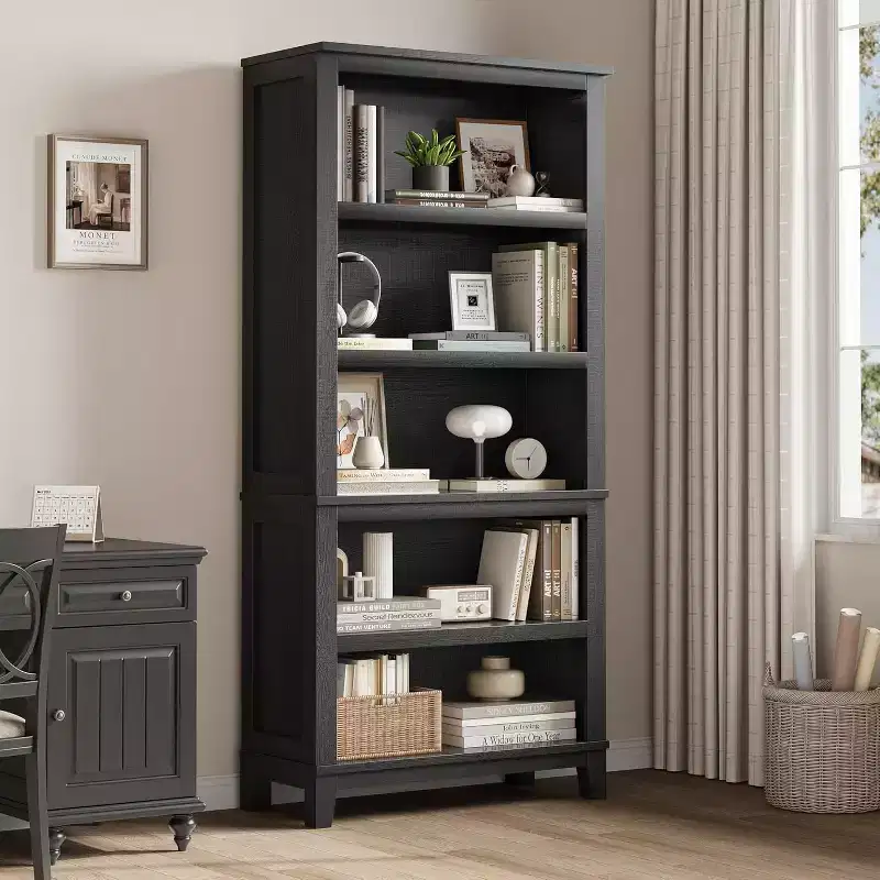 71 Farmhouse Bookcase 5-Tier Adjustable Shelf