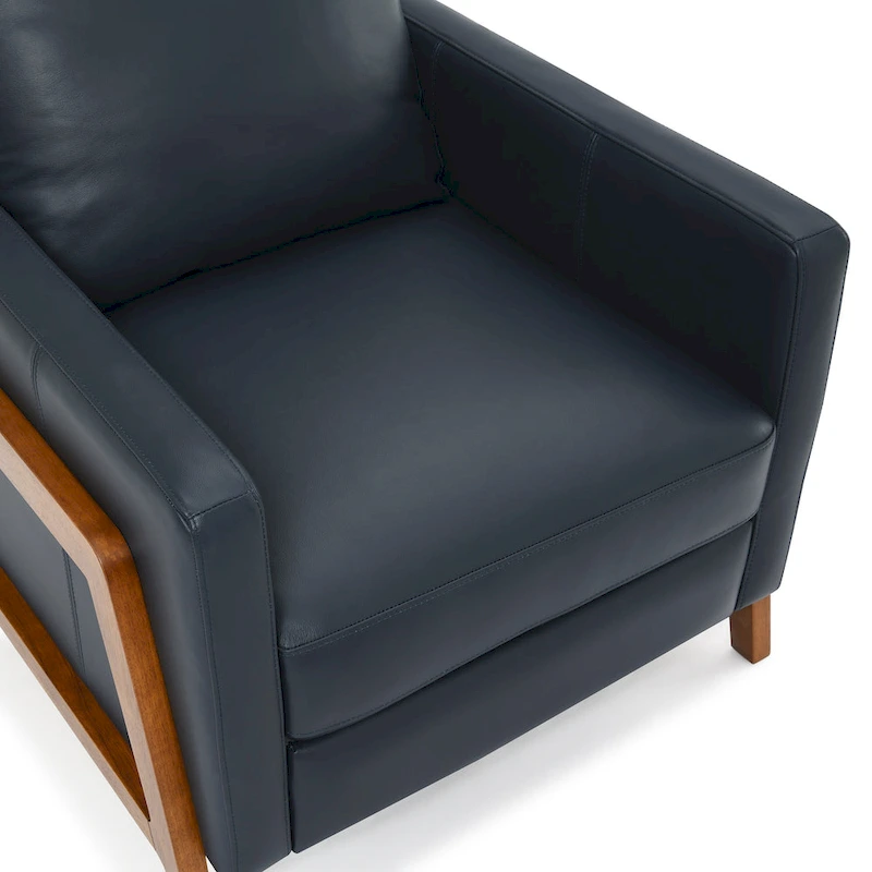 Roland Top Grain Leather Push Back Recliner by Greyson Living