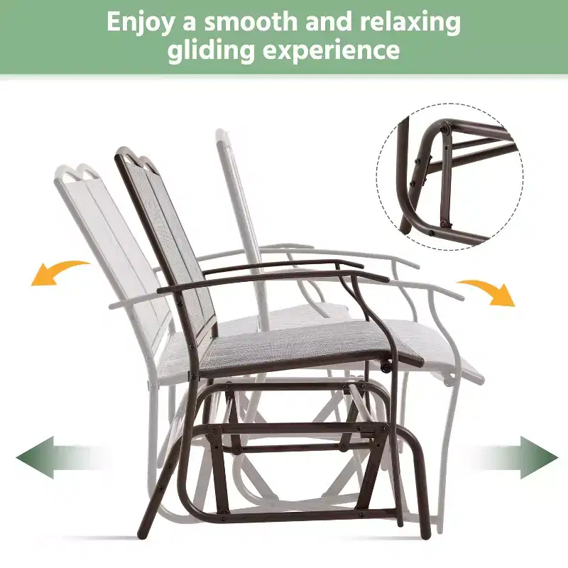 Yaheetech Patio Swing Glider Bench with Steel Frame