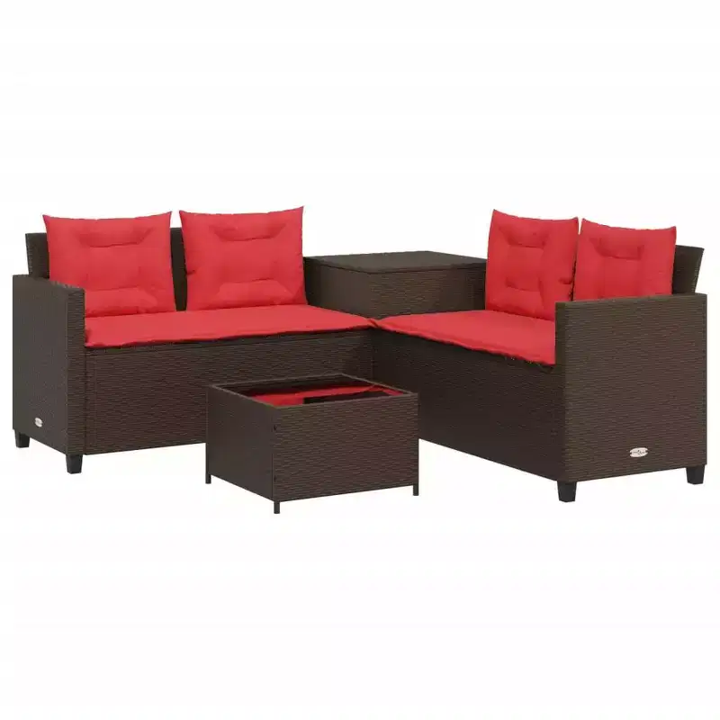 vidaXL Patio Sofa PE Rattan Large UV-Resistant Materials