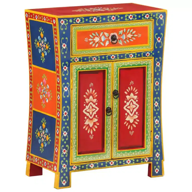 vidaXL Sideboard Mixed Color Solid Mango Wood Small Sideboard