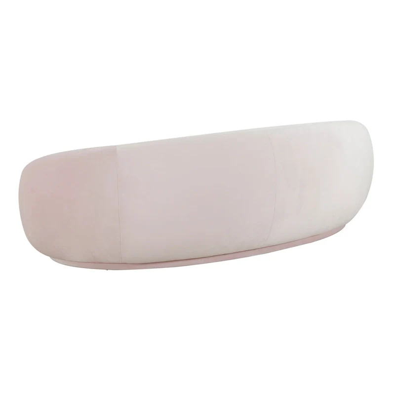 Curved Velvet Upholstered Sofa