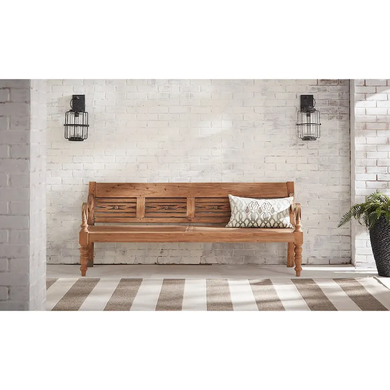 Antique Plantation Grown Teak Bench