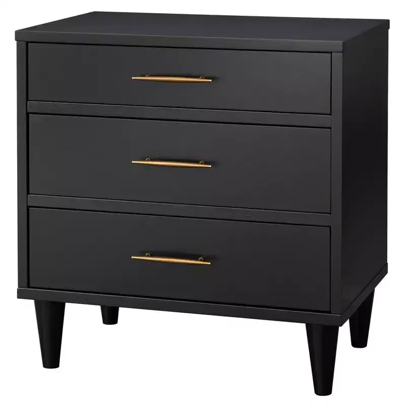 Ana Mid Century Modern 3 Drawer Nightstand