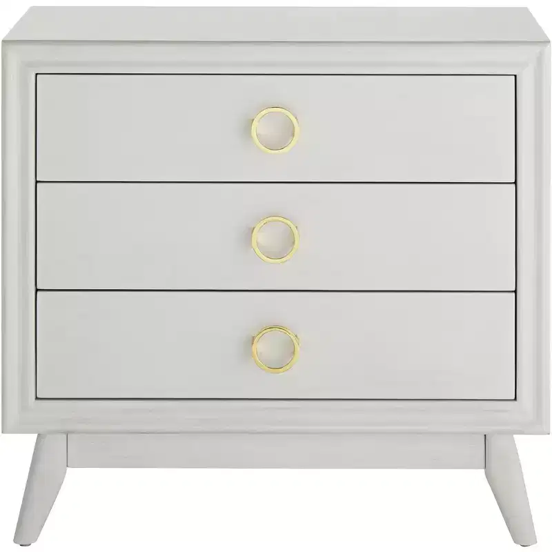 Crestview Collection Oslo 32W White 3-Drawer Accent Chest