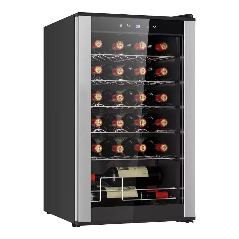 Koolatron Wine Cooler Refrigerator 24 Bottle Compact Wine Cellar, Small Freestanding Wine Fridge: Glass Door, 6 Shelves