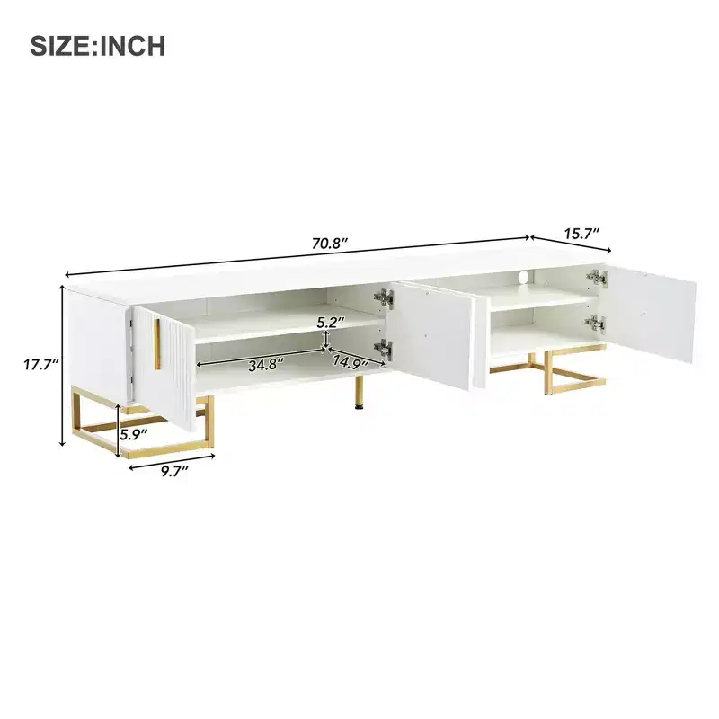 70-Inch Modern Media Cabinet TV Stand for TVs up to 80